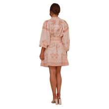 Vestido de lino, estilo casual con abertura y cinturón ajustable, modelo más vendido para mujer - Rosa - View 3