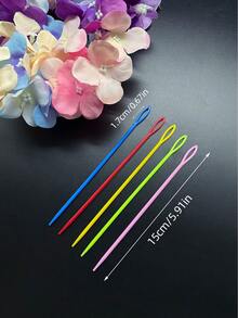 [10pcs/Pack]15cm Extra Long Plastic Needles, Tip Safety Design, No Pricking, No Fabric Damage, Extra Large Oval Eye, Easy Threading For Thick Yarn, Suitable For Crochet, Knitting, Hiding Yarn Ends, And Mending Knitted Garments - 15cm Long Plastic Hand Sewing Needle - View 9