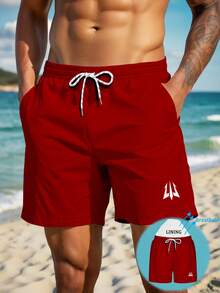 Mercer Haus Mens Summer Trees Swim Trunks, Quick Dry Beach Shorts With Mesh Lining, Elastic Drawstring Waist, Pockets, 3D Print Vacation Shorts - Multicolor - View 3