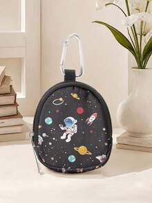 1pc Astronaut Graphic Coin Purse Card Holder, Lightweight Pouch With Clip, Suitable For Coins, Cards, Jewelry, Keys, Convenient For Daily Use, Perfect Gift For Girls And Boys - Multicolor - View 15