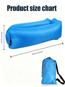 1 pieza Silla de ocio inflable para exteriores, sofá de cojín de aire para playa, opciones de multicolor, hecho de material grueso y duradero, con bolsa de almacenamiento para un fácil plegado y transporte, adecuado para viajes, campamentos, playa, picnics y otros escenarios - Multicolor - Ver 4