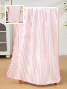 Bathroom, New Coral Fleece Striped Towel Bath Towel, Ultra Soft Absorbent Skin-Friendly, Suitable For Bathroom .Gym .Hotel .Beach Vacation Daily Essential Ideal Choice For Home And Travel - Perfect Gift For Everyone - Multicolor - View 12