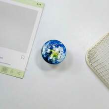 Round Planet Crystal Phone Grip Stand, Adhesive And Magnetic Options, Multi-Functional Desktop Support Stand, Slouchy Person Portable Stand - Multicolor - View 9