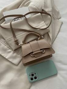 New High-Quality Lipstick Bag, Mini Square Bag, New Solid Color Versatile Handbag, Women's Wallet - Khaki - View 6