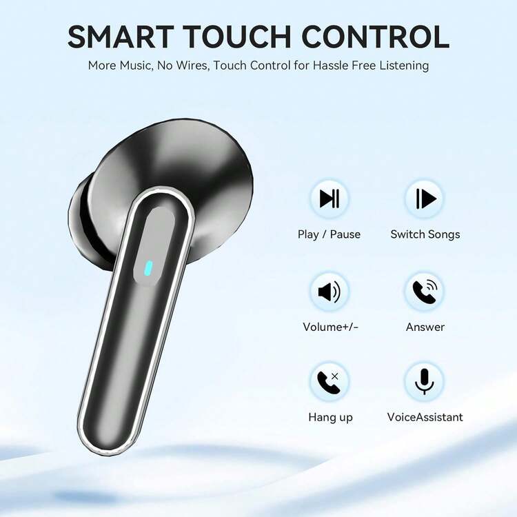 TWS Wireless Earbuds With Deep Bass Stereo Sound + Call Noise Reduction, Long Battery Life, In-Ear Design For Sports And Running, Low Latency Gaming Mode, HIFI Audio, Lightweight Touch Control Design, Stylish Appearance - View 8