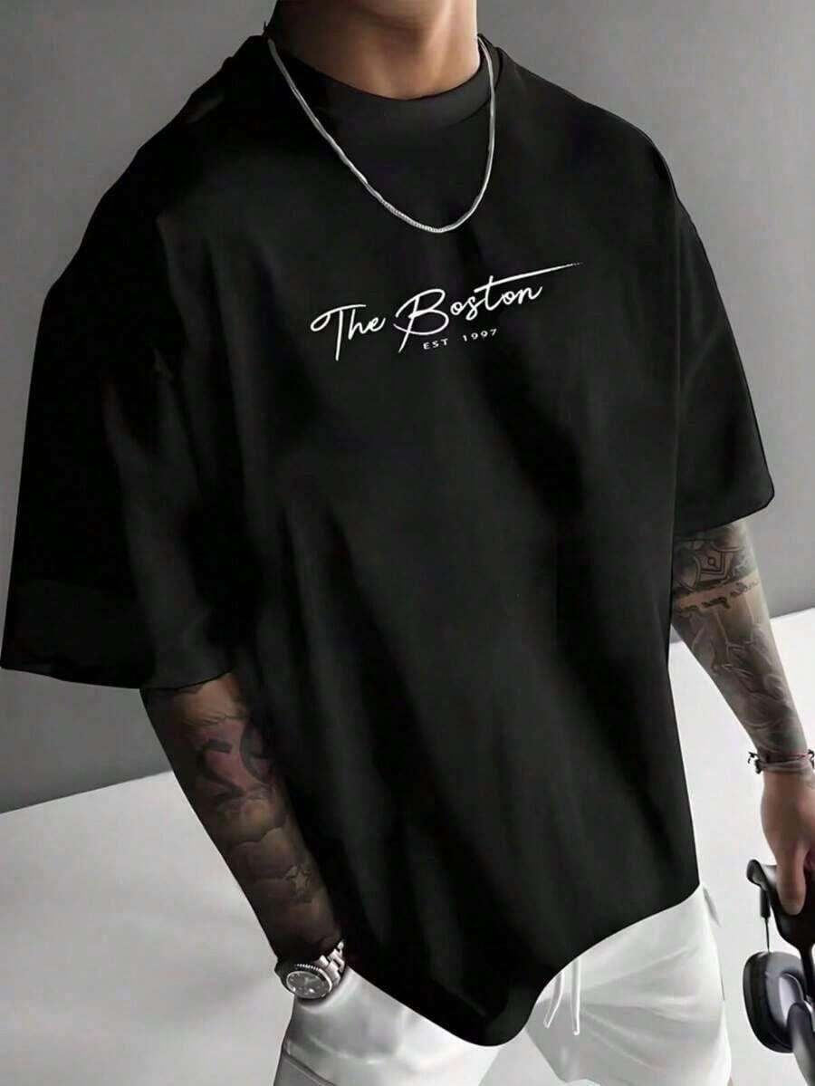 Camiseta de Algodón para Hombre con Estampado "El Papá Más Genial del Mundo", Regalo Casual para el Día del Padre. - Negro - Ver 1