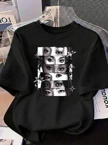 Camiseta con el logo de Eyekon: Crea fácilmente un look dulce y casual. Perfecto para el ocio de verano, los viajes diarios, salidas informales y ropa de vacaciones. - Negro - Ver 1