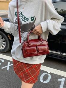 (Excluding Pendant Accessories)1pc Women's PU Leather Sling Bag Bowling Bag Fashionable, And High-End Minimalist A New Spring And Summer Bag - Multicolor - View 10