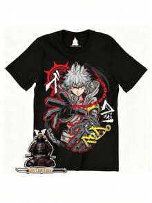 Children's Short T-Shirts - Girls' Clothing - Boys' Clothing - Anime T-Shirts, Unisex Cotton Manga Tee, Japanese Animation Top, Cosplay For Men And Women - 黑色 - 查看 1