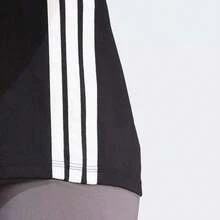 Adidas ESSENTIALS Women's Short-Sleeve Side Stripe Moisture-Wicking Crew Neck Regular T-Shirt In Black - Black - View 4