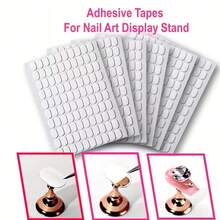 10Pcs Nail Art Display Stand Adhesive Tapes - Pre-Cut Removable Double-Sided Stickers, No Residue, Perfect For Holding Nail Tips On Practice Stands, Creating Nail Art Displays And Acrylic Nail Practice - Multicolor - View 2