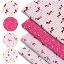 1pc Pink Dachshund Duck Print Fabric - 59 X 19.68 Inches (150 X 50 Cm) Pre-Cut Polyester Fabric - Suitable For Valentine's Day DIY Sewing, Scrapbooking, Tablecloths And Crafts - Cartoon - View 7
