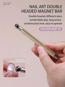 2pcs(1 Magnet+1 Steel Ball) Upgraded Glass Bead Magnetic Cat Eye Nail Polish Gel, Dual-Ended Magnetic Cat Eye Nail Polish Magnet Stick, Nail Art Tool Cat Eye Nail Polish Gel Strong Magnetic Stick, Large Magnet Pen, Dual-Ended Thickened Multi-Function Magnet, Strong Magnetic Effect, Multi-Function Nail Art Design Tool Set, - Multicolor - View 6