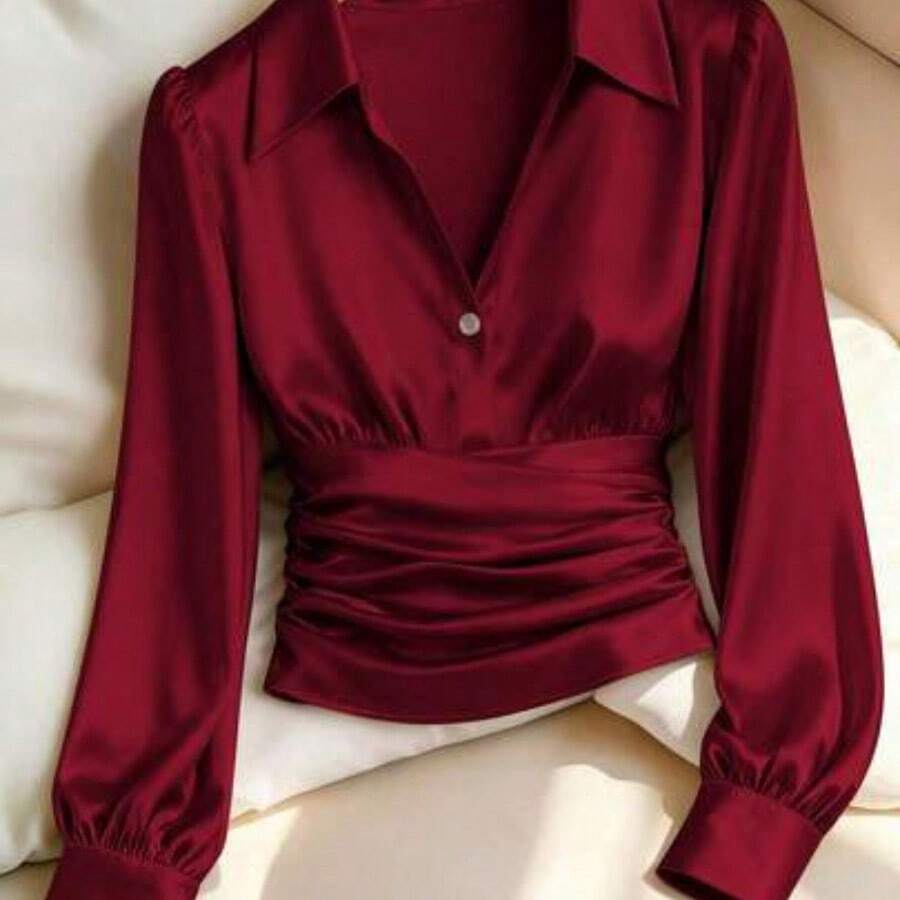 Women Blouses & Shirts - Bordeaux - View 1