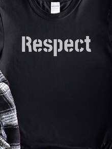 Camiseta con Estampado Respect: Camiseta Unisex de Algodón Suave - Negro - Ver 1