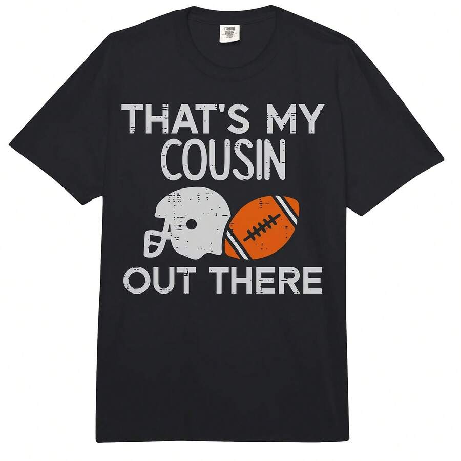 Camiseta de Fútbol Americano para Hombre y Mujer, Marca , Modelo My Cousin Out There, para Adultos, Tejido Grueso - Multicolor - Ver 1