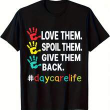 Ropa de Guardería Summer Love 2025  Interesante camiseta de agradecimiento para el Día del Maestro, igual para hombres y mujeres, cuello redondo - Multicolor - Ver 1