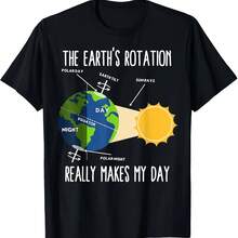 Humorous T-Shirt About The Earth's Rotation, T-Shirt With Clever Graphic About The Day And Night Cycle In Astronomy For All Ages, Excellent For Education - 彩色 - 查看 1