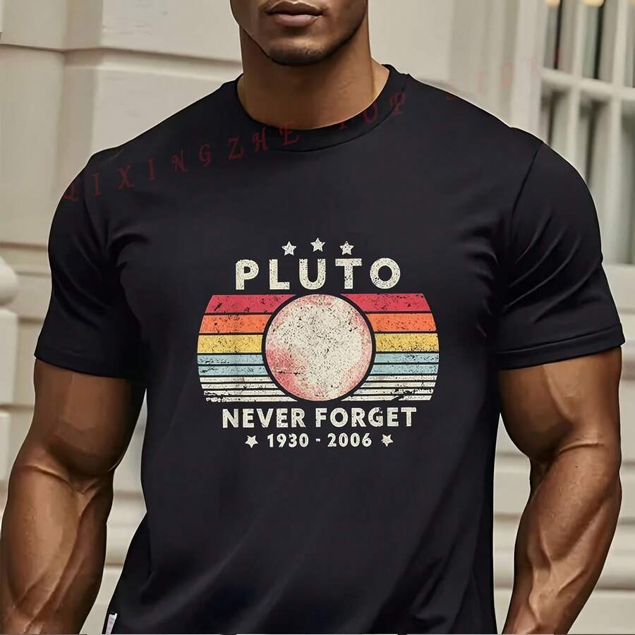 Camiseta informal de manga corta con cuello redondo y estampado de letras vintage para hombre, regalo divertido para hombres, camisetas de manga corta con cuello redondo - Multicolor - Ver 1