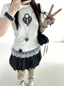 Short Sleeve T-Shirt For Women, Summer Fashion, Versatile, Loose Fitting, Round Neck Top - White - View 2