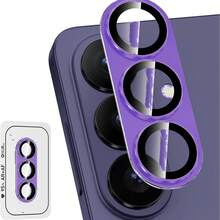 1pc Armor Lens Protector, Compatible With Samsung Galaxy S26/S26 Ultra/S26 Plus, Dedicated Camera Lens Protector Film, Made Of Aluminum Alloy Frame And 9H Tempered Glass. Includes Metal Ring, Strong Adhesion, Compatible With Phone Cases, Available In Purple, Blue, Silver, Black, Scratch-Resistant, Shockproof, Durable, Easy Installation With Positioning, Lens Protector Film, Lens Protector Pad - Multicolor - View 9