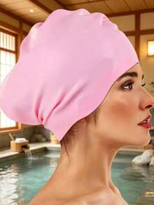 1pc Extra Large Silicone Swim Cap, Ponytail Design, Unisex, Made Of Soft Elastic Silicone Material, Waterproof And Breathable, Special Extra Large Tail Opening Design, Suitable For Long Hair, Curly Hair, Fluffy Hair, Braids, Etc., Tear-Resistant, Reusable. - One Size Fits All - View 10