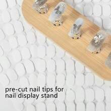 10Pcs Nail Art Display Stand Adhesive Tapes - Pre-Cut Removable Double-Sided Stickers, No Residue, Perfect For Holding Nail Tips On Practice Stands, Creating Nail Art Displays And Acrylic Nail Practice - Multicolor - View 5