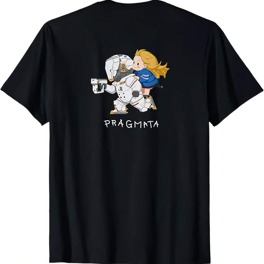PRAGMATA-Camiseta de juego de acción y aventura, novedad de verano 2026, Diana, gráficos bonitos, 100% algodón, manga corta, camisa holgada Y2K Harajuku - Multicolor - Ver 1