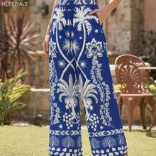 Yunuo Menswear Pantalones Casuales Sueltos De Pierna Recta Con Estampado - Albaricoque - Ver 1