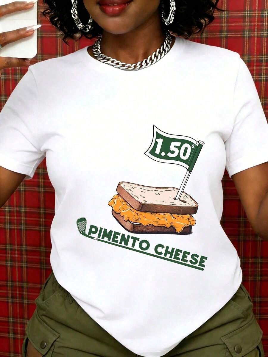 Camiseta con diseño de sándwich de pimento y queso, camiseta gráfica para amantes de la comida, para mujeres y hombres, ropa casual, idea de regalo para amantes de la comida, temática de - Blanco - Ver 1