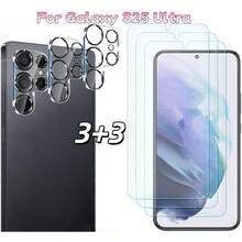 6入 (3+3) 相容於 Galaxy A37/A57/S24/S24 Plus/S24 Ultra/S25/S25 Plus/S25 Ultra/S26/S26 Plus/S26 Ultra 高畫質透明鋼化玻璃螢幕保護貼 3入 + 3D 絲網印刷高畫質鋼化玻璃相機鏡頭保護貼 3入,9H 鋼化玻璃,支援指紋解鎖,高畫質透明相容保護殼 耐刮防摔,易於安裝,耐刮耐磨,螢幕保護貼,鏡頭保護貼 - 無色 - 查看 8