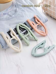 1/6/12pcs Random Color Foldable Hangers, Portable Travel Hangers, Suitable For Hanger Rods And Hangers, Space-Saving Vacation Essentials For Home And Travel - Multicolor - View 5