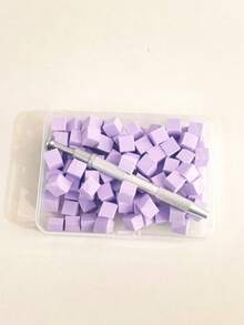 200個迷你美甲海綿，美甲繪畫海綿，適用於漸層美甲設計，方形美甲海綿塗抹器，專業美甲沙龍與居家使用 - 紫色 - 查看 3