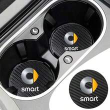 2 Stücke oder 4 Stücke Carbonfaser Auto-Becheruntersetzer - rutschfeste Getränkehalter-Einsätze für Auto-Innenraumzubehör für Smart Fortwo 451 450 453 EQ Forfour Auto-Zubehör - A - Übersicht 3