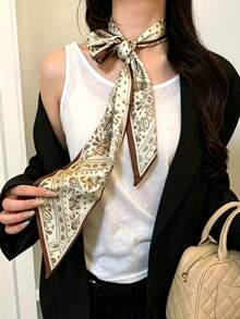 1pc Vintage Paisley Pattern Long Scarf Belt Women's Decorative Waist Accessory, High-End Elegant Style, 2026 Spring New Arrival - Multicolor - View 7