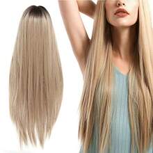 Pelucas Rubias Largas Y Rectas Con Flequillo Cabello Fibra Resistente Al Calor Fiestas Diarias Pelucas Para Mujer Cabello For Pelucas Pelucas De Cosplay Para 70Cm - Rubias - Ver 8