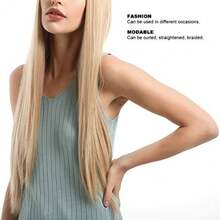 Pelucas Rubias Largas Y Rectas Con Flequillo Cabello Fibra Resistente Al Calor Fiestas Diarias Pelucas Para Mujer Cabello For Pelucas Pelucas De Cosplay Para 70Cm - Rubias - Ver 7
