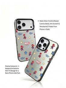 Marvel Spider Man Iron Man Cartoon Men's Phone Case, Compatible IPhone 17 Pro Max/17 Pro/Air/16 Pro Max/15 Plus/14/13/IP 17/15Pro/12 Pro/11/16 Plus,XR Apple Anti Fall And Anti Scratch Protective Case, - Translucent Black 2 - View 5