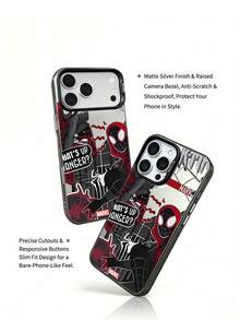 Marvel 蜘蛛人 & 鋼鐵人卡通男款手機殼，適用於 iPhone 17 Pro Max/17 Pro/Air/16 Pro Max/15 Plus/14/13/IP 17/15Pro/12 Pro/11/16 Plus,XR Apple 防摔防刮保護殼 - 透黑3 - 查看 5