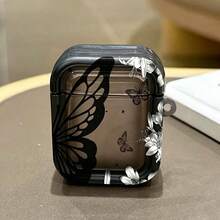 Sexy Black Lip Design Protective Case Compatible With Apple Earphones, Transparent Black Earphone Shock-Proof Cover, Only Compatible With Apple Bluetooth Earphones - Black - View 7