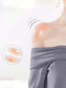2Pcs Self-Adhesive Silicone Invisible Shoulder Pads, Reusable Anti-Slip Shoulder Enhancer, Soft Breathable Shoulder Inserts For Women Men Blazer Shirts Dresses, Natural Square Shoulder Shape Accessory - Multicolor - View 2