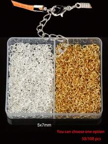 50/100pcs Jewelry Extender Chain Gold & Silver Color For Bracelets, Necklaces, DIY Making Accessories, Suitable As Gifts For Men & Women - Extension Chain - View 6
