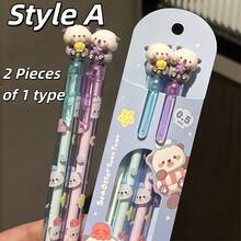4/2/1 Cute Sea Otter Retractable Gel Pen, Ocean Theme, 0.5mm Smooth Black Ink, 3D Sea Otter Pen Tip, Double Cute Sea Otter Design, Perfect For Student Notes And Homework Writing, Back To School Essential - Random - View 4