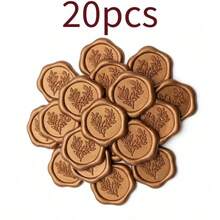 20/50/100pcs Bronze Wheat Wax Seal Stickers - Eucalyptus Wedding Invitation Envelope Seal Stickers, Self-Adhesive Olive Stickers, Perfect For Invitations, Envelopes, Gift Wrapping, Christmas - Bronze Wheat - View 8
