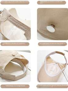 1pc Summer Quick-Dry High Ponytail Sun Hat, Open Top Baseball Cap, UV Protection Outdoor Sun Protection Baseball Cap - White - View 5