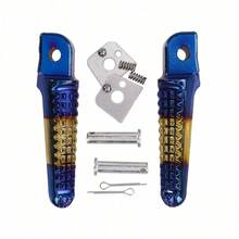 1對通用CNC鋁合金摩托車腳踏，防滑前/後腳墊，適用於CBR600RR CBR1000RR CB190R、MIO，彩色改裝配件 - A - 查看 16