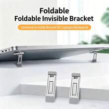 Universal Invisible Laptop Stand 5mm Ultra-Thin Space-Saving Strong Adhesive Anti-Slip Alloy Computer Cooling Bracket - View 4