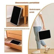 Taburete Plegable Taburete Plegable Antideslizante para Niños y Adultos Banqueta Plegable con Asa de Transporte con Plataforma Antideslizante y Pies Gruesos de Goma para Casa Cocina Armario. - negro plateado - Ver 5