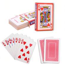 54pcs/Set Cartas de Póker con Núcleo de Papel Gris y Espalda Roja para Trucos de Magia, Juegos de Mesa de Fiesta, Cartas de Juego de 56x86mm, Cartas, Juegos de Cartas, Mezclador de Cartas, Cartas de Mesa, Juegos de Cumpleaños - Multicolor - Ver 1