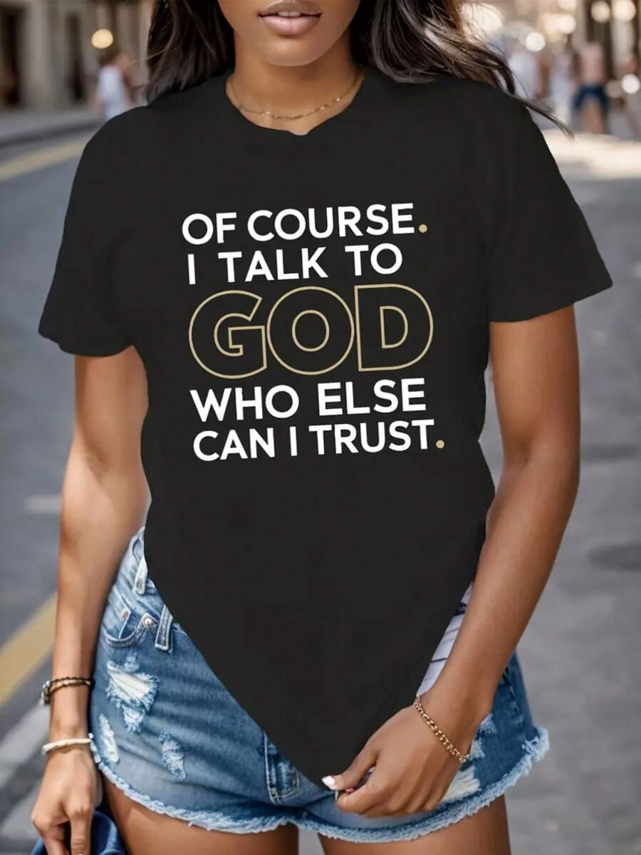 Camiseta "God Bless Lady Comfit" - negro - Ver 1